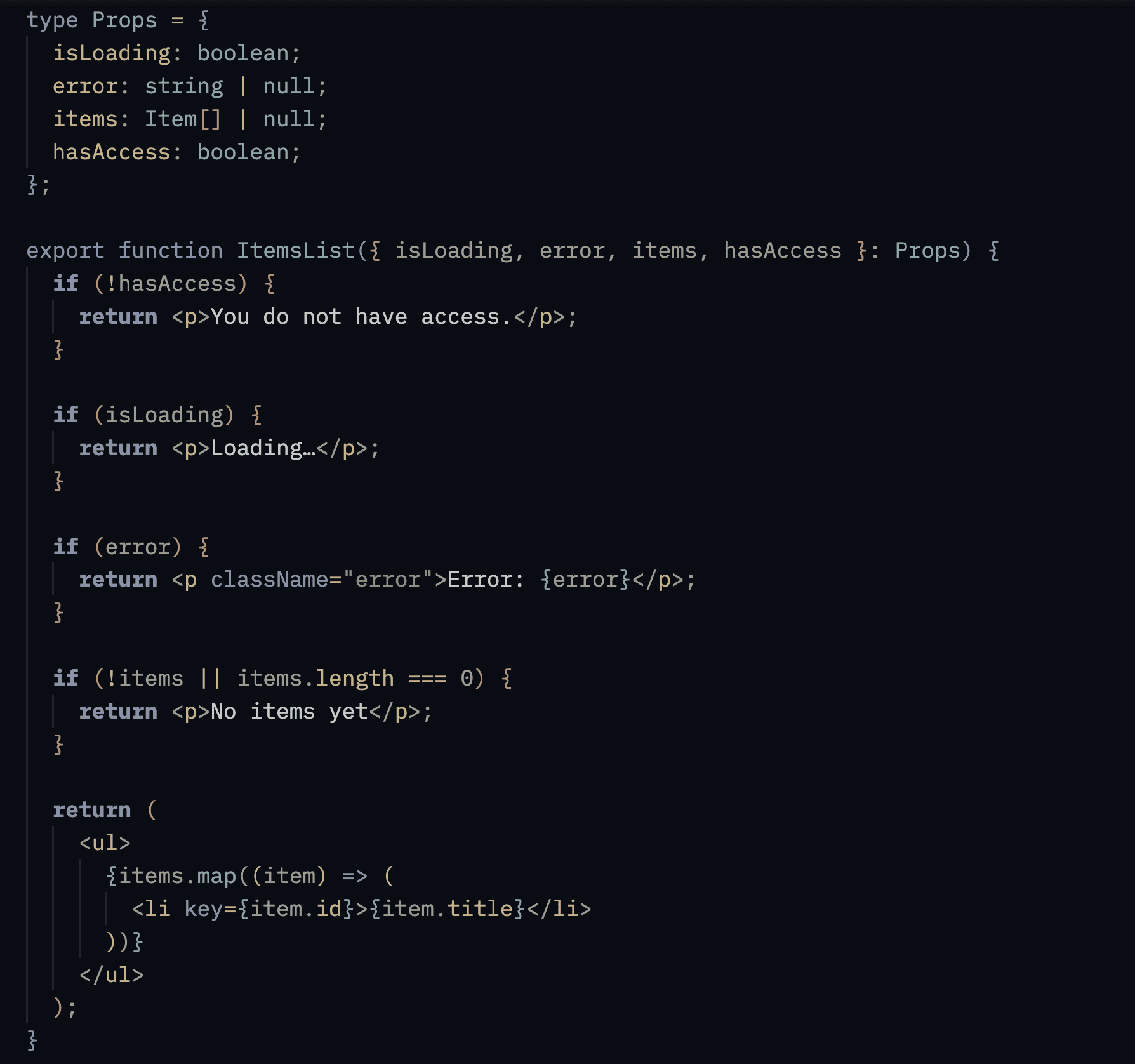 Adding extra states with early returns