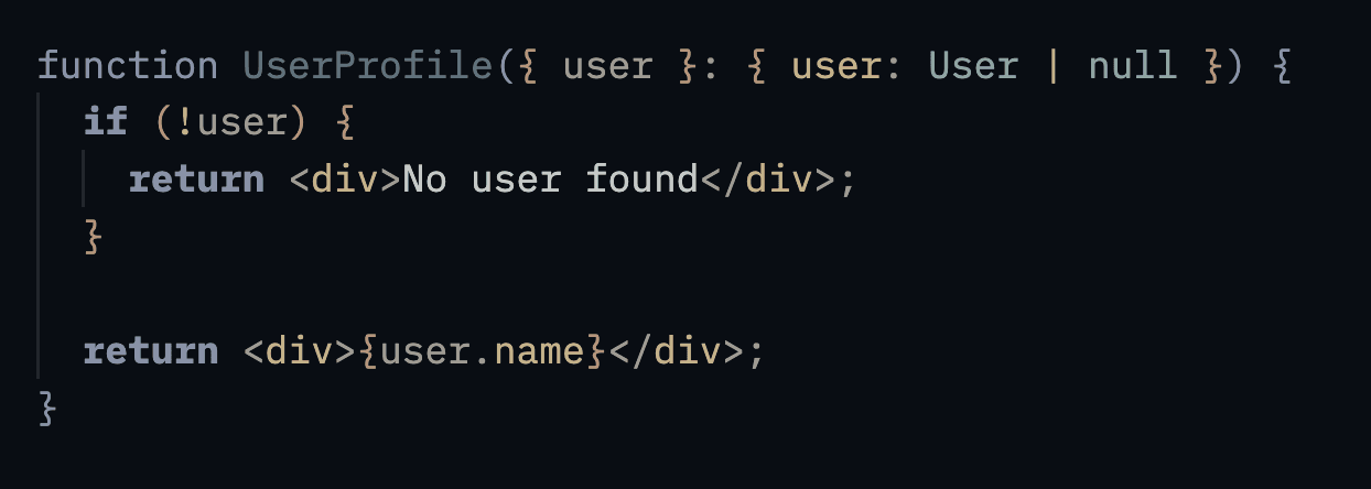Early return pattern example